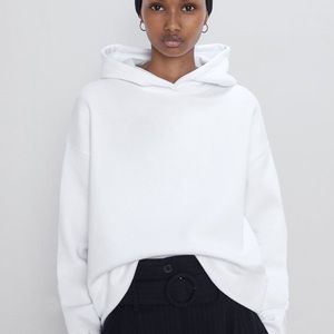 zara basic hoodie white